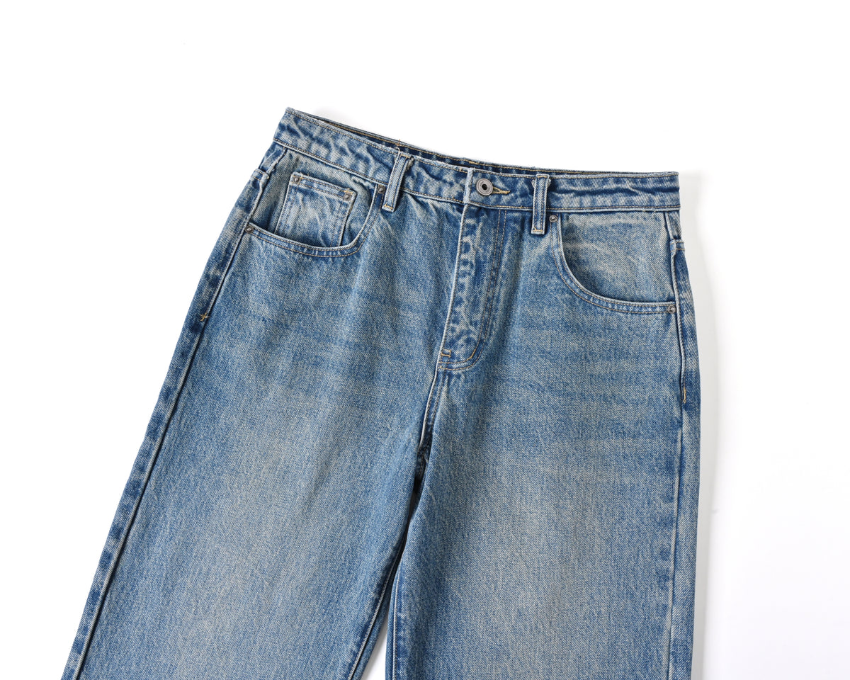 Blue Wide Leg Denim Washed product photo