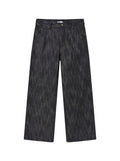 Black Wide Leg Selvedge 19OZ front layflat
