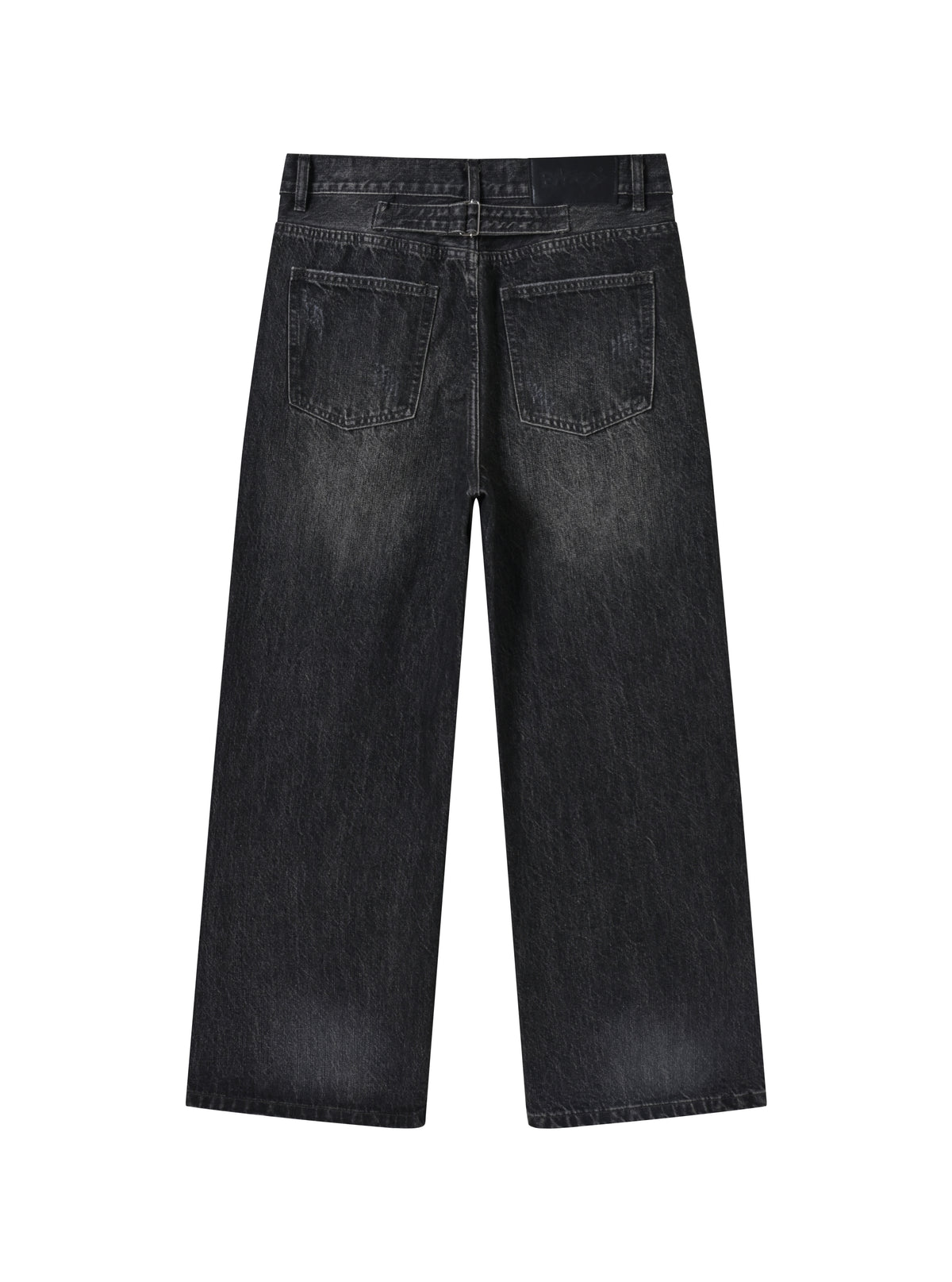 Black Worn Bootcut Denim V1 back layflat