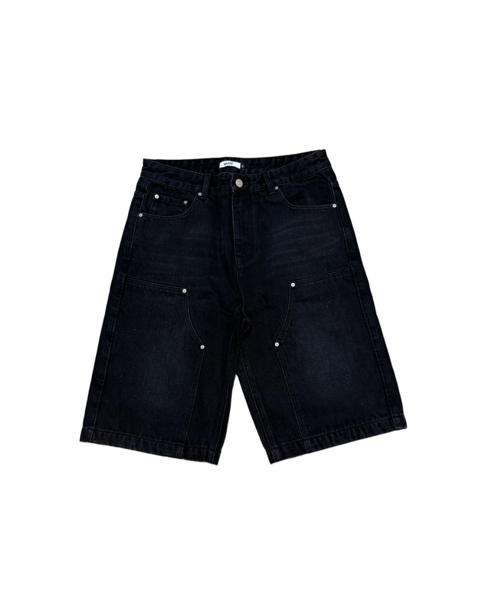 Black Double Knee Jorts